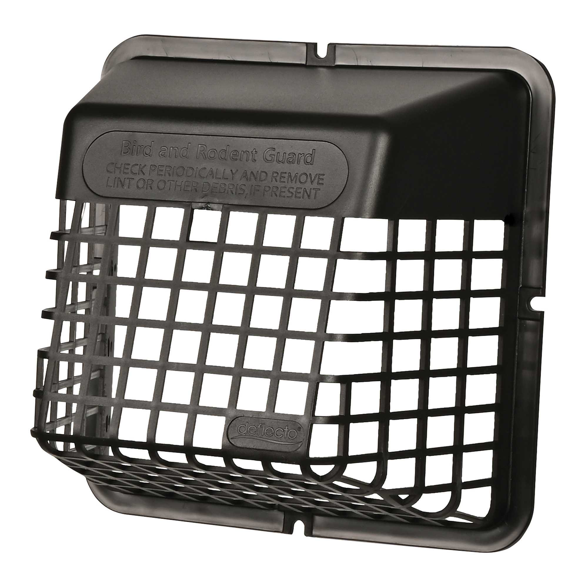 Deflecto Universal Bird Guard for 4in. Clothes Dryer Vent or 3in. Bathroom Exhaust Vent, Black, UBGBBLK
